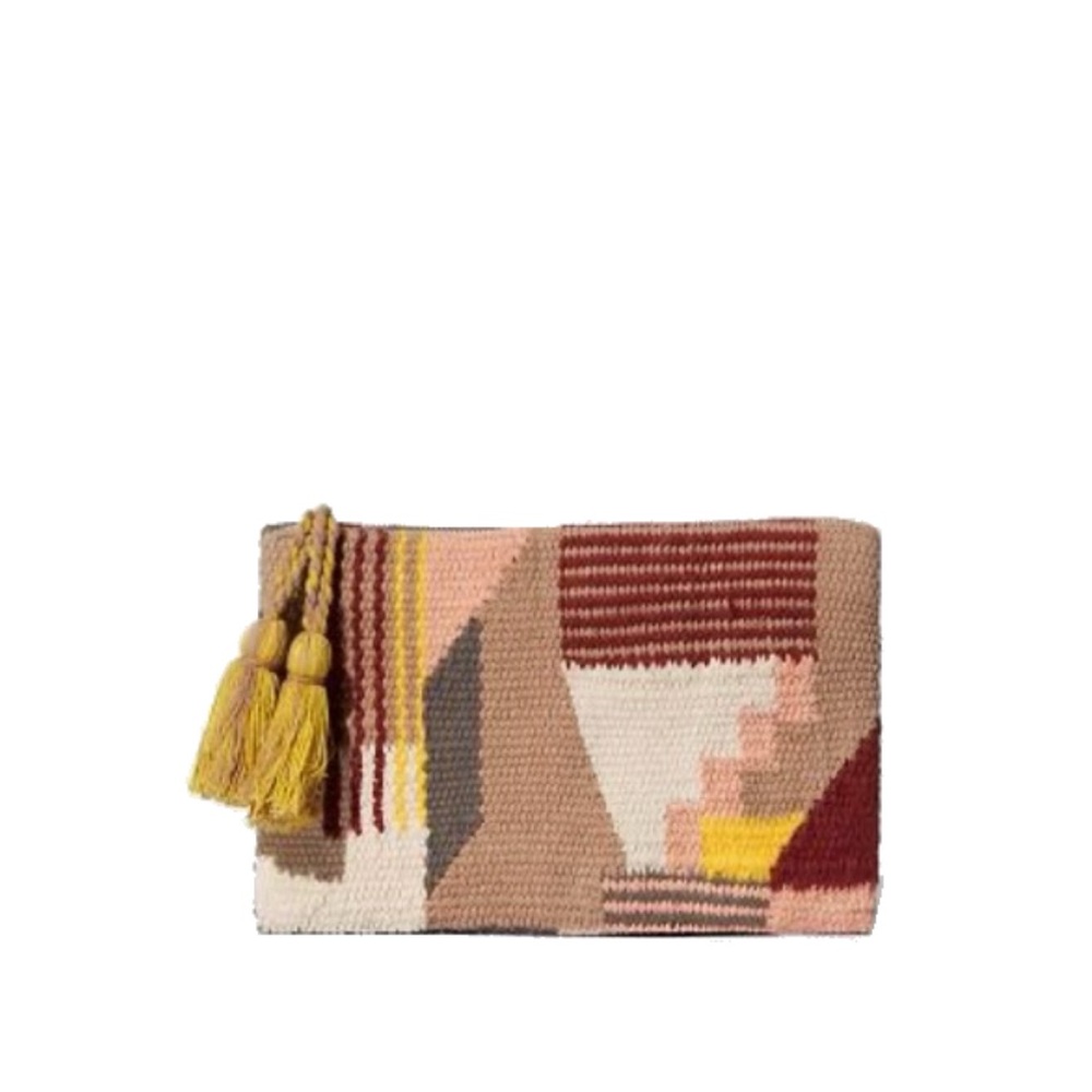 Wilfred Geometric Patterned Clutch with Tassels